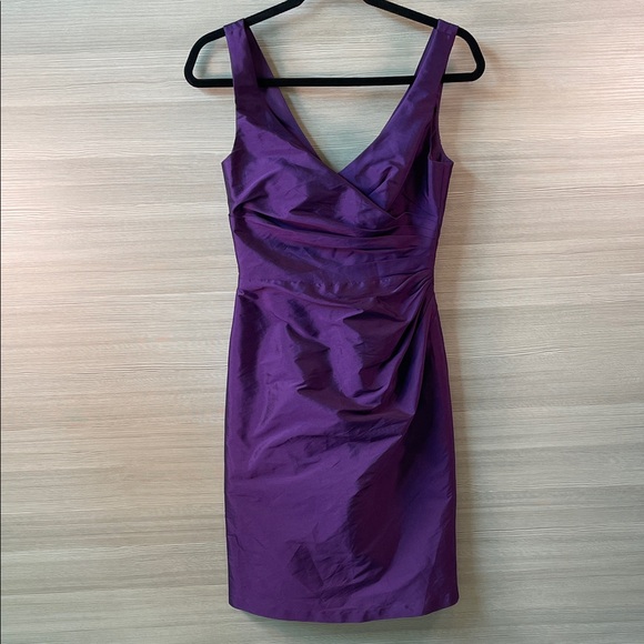 ALFRED SUNG NEW! Deep Purple V-Neck Sleeveless Cocktail Dress - Picture 1 of 10